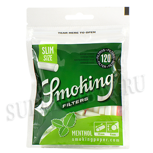 Фильтры для самокруток 6мм Smoking Slim Menthol - 120 шт