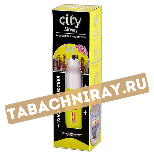 POD система City - Airway 3500 затяжек - Калифорния (Жвачка) - 1.8% - (1 шт)