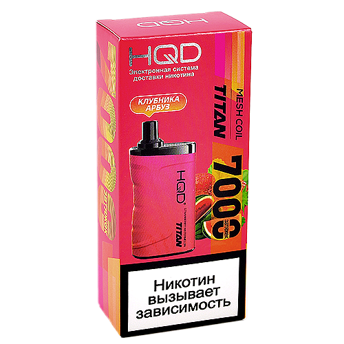 POD система HQD - TITAN - Клубника - Арбуз (7000 затяжек) - 2% - (1 шт.)